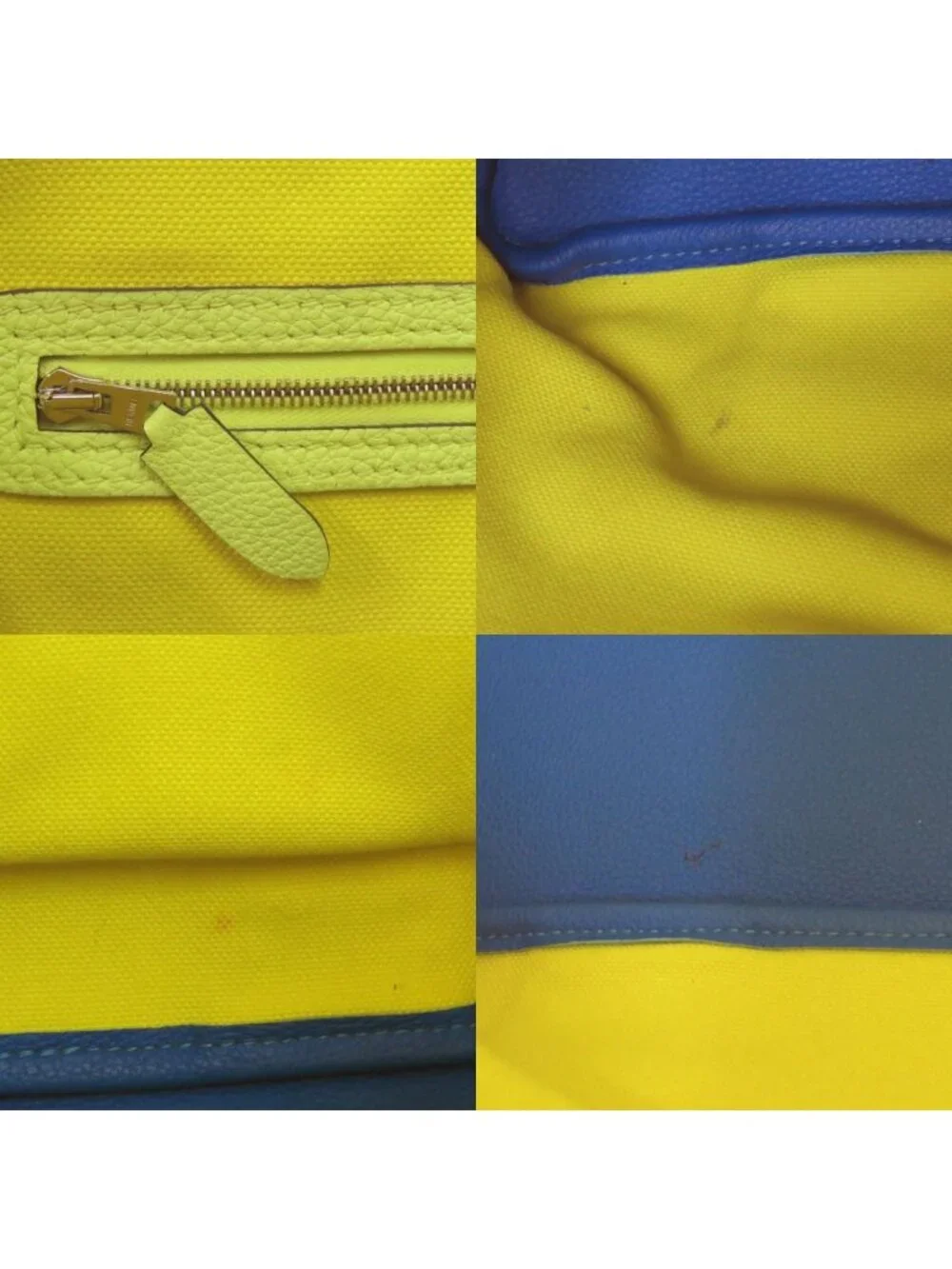 Hermes Pursangle Tote Silver Toile Military Canvas Taurillon Lime Veil - Picture 9 of 10